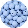 Lot de 10 perles en silicone bleu clair de 9mm avec trou de 2mm - idéal pour vos créations !