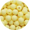 Lot de 10 perles en silicone jaune clair de 9mm avec trou de 2mm