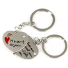 Porte-clés couple en métal argenté avec 2 cœurs Heart to You - 8cm x 3cm (1 paire)