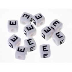 Lot de 2 perles acryliques blanches lettres alphabet 10mm avec trou de 4mm - choix de lettres incluant A-Z et