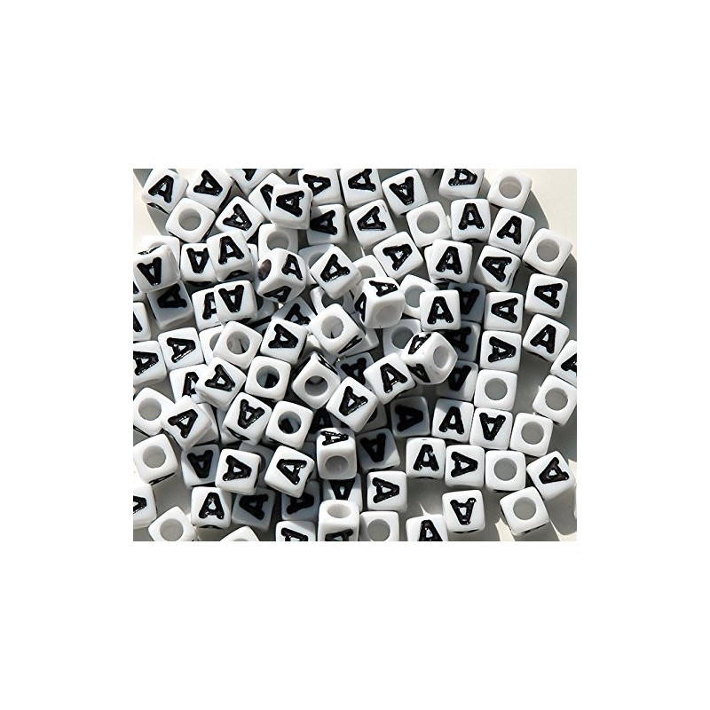Personnalisez vos créations avec des perles alphabet acryliques 7mm blanc cube - Choisissez votre lettre et q