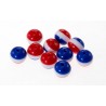 Ensemble de 10 perles acryliques 10mm aux couleurs du drapeau français - Bleu, Blanc, Rouge