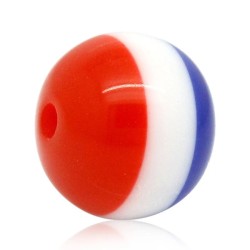Ensemble de 10 perles acryliques 10mm aux couleurs du drapeau français - Bleu, Blanc, Rouge