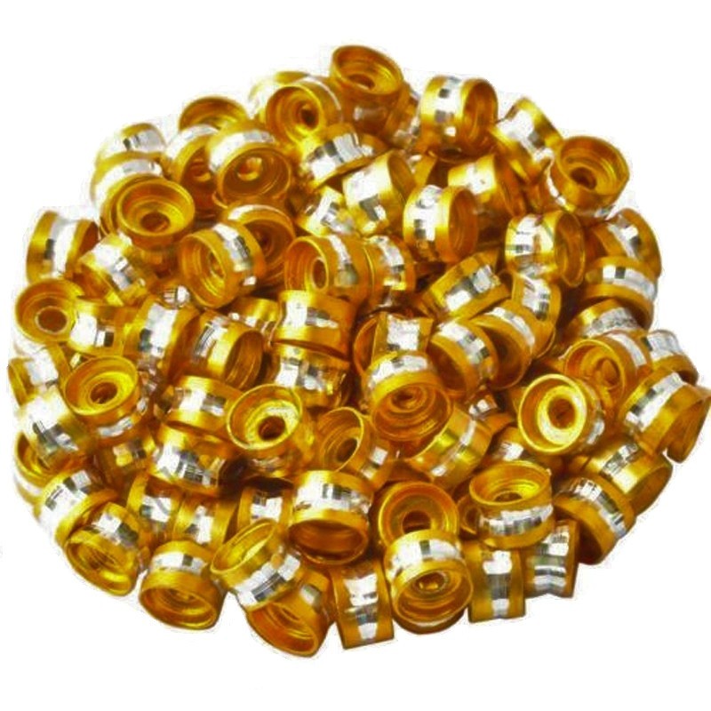 Lot de 20 perles rondelles en aluminium orange de 6x4mm, avec un trou de 2mm