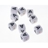 Ensemble de 3 lettres acryliques blanches 10mm avec trou de 4mm - choix de lettres incluant A-Z