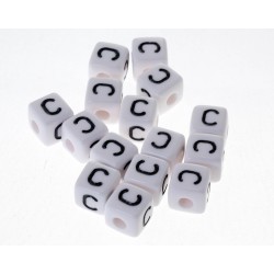 Ensemble de 3 lettres acryliques blanches 10mm avec trou de 4mm - choix de lettres incluant A-Z