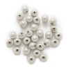 Lot de 10 perles blanches 10mm effet oeil de poisson, en acrylique - trou de 1,5mm