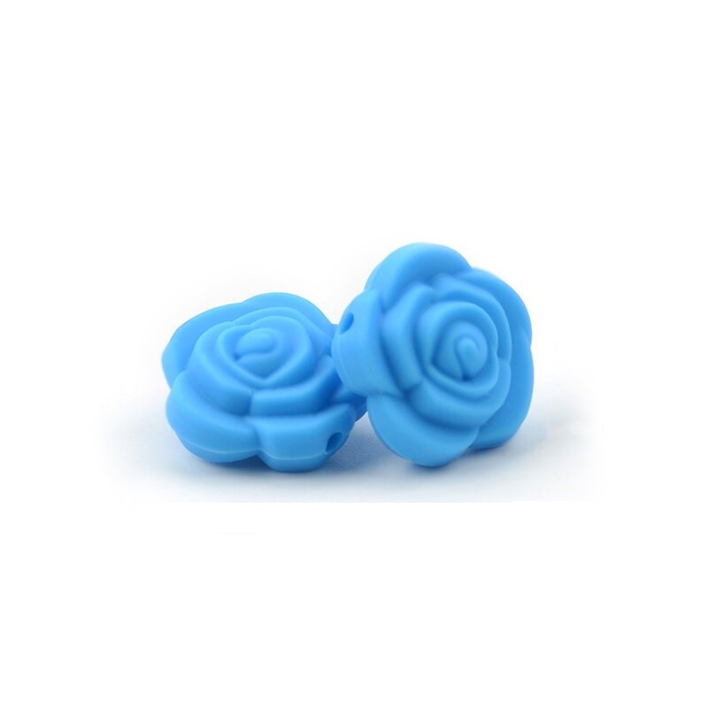 Perle en silicone fleur 20x20mm - choix de couleurs, trou de 2,5mm, épaisseur de 12mm - idéal pour bijoux DI