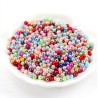 50 perles acryliques 5mm imitation brillant - large choix de couleurs incluant marron, blanc, bleu marine, fuc