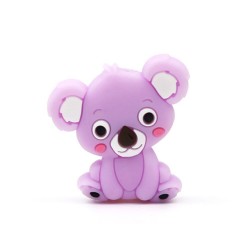 Perle en silicone Koala de 28mm x 26mm - Choix de couleurs - Trou de 2,5mm - Épaisseur de 8mm - Quantité de 