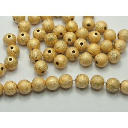 Lot de 10 perles acryliques Stardust dorées de 10mm avec trou de 2mm