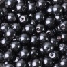 Lot de 20 perles en verre noir imitation de 8mm avec trou de 1mm - idéal pour vos créations
