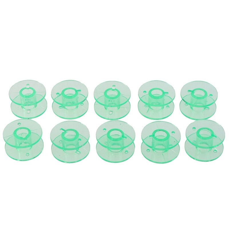 Lot de 5 ou 10 canettes en plastique vert pour machine à coudre - diamètre 20mm, taille de trou 6,3mm, épai