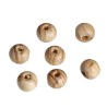 Lot de 20 perles en bois striées marron de 8mm - Idéales pour vos créations DIY - Trou de 2mm - Couleurs mi