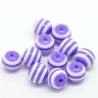 Lot de 20 perles rondes en acrylique violet de 8mm avec trou de 1,5mm