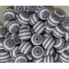 Lot de 20 perles rondes en acrylique rayé gris de 8mm avec trou de 1,5mm