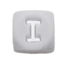 Perles en silicone gris avec lettres alphabet 12mm - Quantité 1 pièce, trou de 2mm - Matière résistante