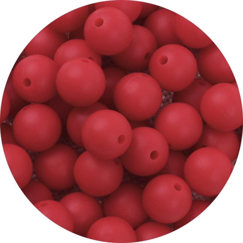 Lot de 10 perles en silicone rouge de 9mm avec trou de 2mm - idéal pour vos créations !