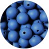 Lot de 10 perles en silicone bleu ardoise de 9mm avec trou de 2mm