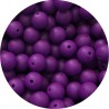 Lot de 10 perles en silicone violet foncé de 9mm avec trou de 2mm