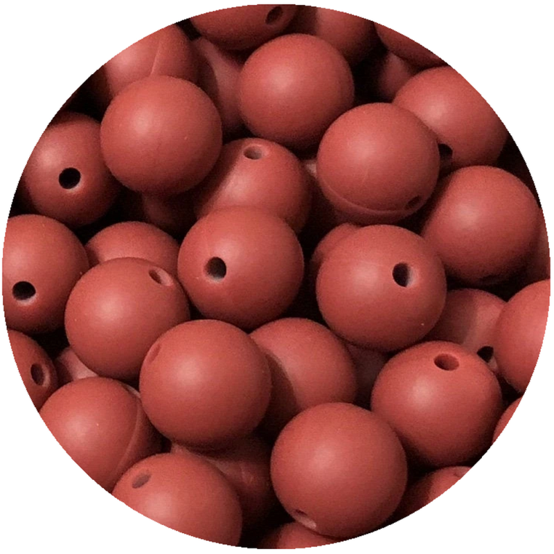 Lot de 10 perles en silicone rouge brique de 9mm avec trou de 2mm - idéal pour vos créations DIY