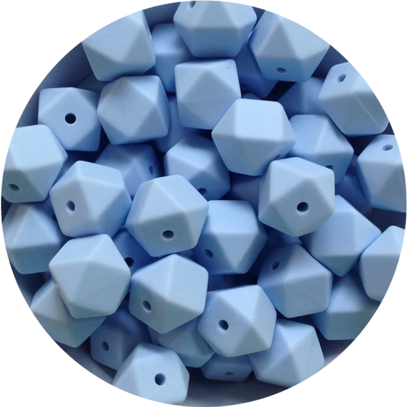 Perle en silicone hexagonale de 14mm - Choix de couleurs - Trou de 2,5mm - Qualité supérieure