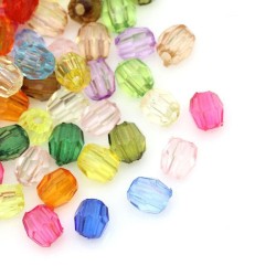 Lot de 100 perles acryliques facettées de 4mm - couleurs mixtes pour bijoux créatifs