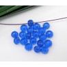 Lot de 40 perles en verre facetté bleu transparent - diamètre 4mm, trou de 1mm.