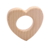 Anneau de dentition en bois naturel en forme de cœur - 50mm x 50mm, avec un trou de 25mm - épaisseur de 10mm