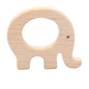 Anneau de dentition éléphant en bois naturel - 67x56mm - trou de 26x34mm - épaisseur 10mm - quantité 1