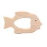 Anneau de dentition en bois naturel en forme de poisson - 83x50mm avec un trou de 35x25mm - idéal pour soulag