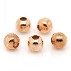 50 perles métalliques brillantes de 4mm - choix de couleurs en argent, cuivre, bronze, rose doré et doré - 