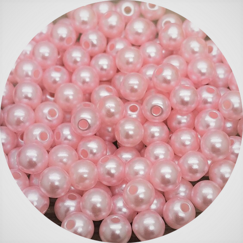 50 perles acryliques 4mm rose clair brillant - idéales pour bijoux - quantité de 50 pièces