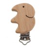 Pince à tétine en bois naturel éléphant - Accessoire bébé de qualité supérieure (4,4cm x 3,6cm) - Quan