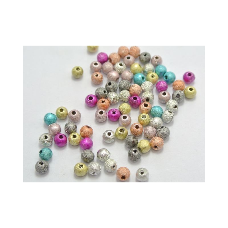 Lot de 80 perles Stardust en acrylique 4mm, multicolores - idéales pour vos créations DIY