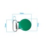 Attache-tétine en métal vert de 3,4cm - Diamètre 23mm, longueur 34mm - Quantité 1 pièce