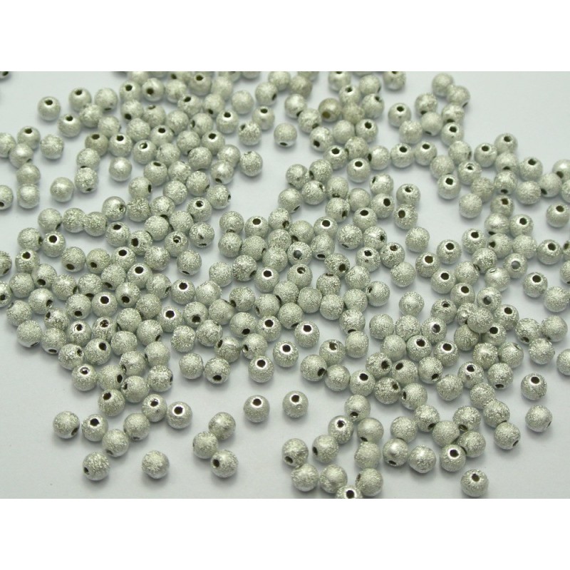 50 perles acryliques Stardust argentées 4mm - idéales pour vos créations DIY