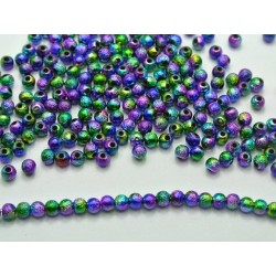Lot de 50 perles acryliques Stardust 4mm multicolores avec trou de 1mm