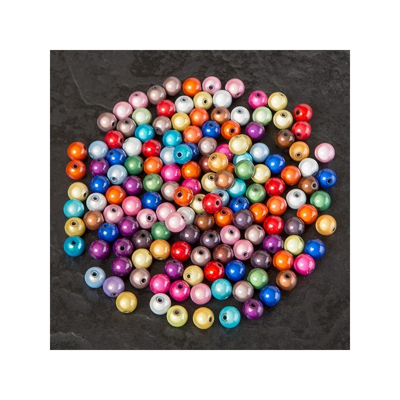 Lot de 10 perles 10mm effet oeil de poisson, magiques et colorées en acrylique - trou de 2mm - quantité limi