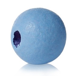 Lot de 20 perles en bois bleu 8mm avec trou 2,5mm pour DIY - Qualité supérieure