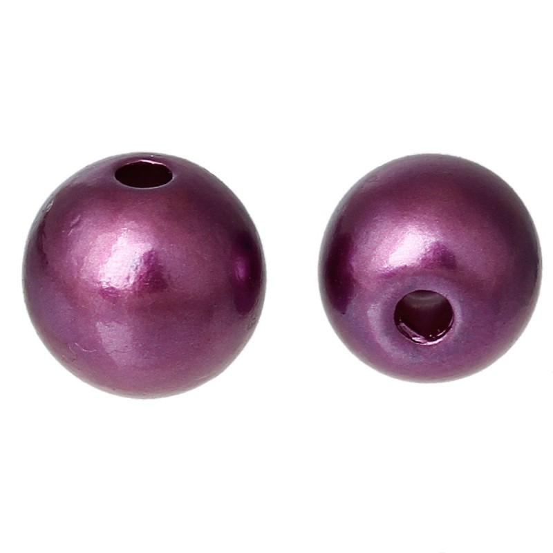 Lot de 20 perles acryliques violettes 8mm - Qualité supérieure, avec trou de 1,6mm pour bijoux créatifs