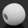 Lot de 20 perles en bois blanc 10mm avec trou 3mm pour DIY - Qualité supérieure