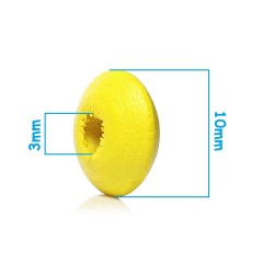 Lot de 30 rondelles intercalaires en bois jaune de 10mm x 5mm avec trou de 3mm - parfaites pour vos projets de